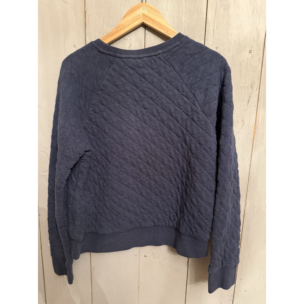 Patagonia Sweatshirt Sweater  Womens‎ Sz-Med Blue Quilted Organic Crew Pullover - Picture 6 of 7